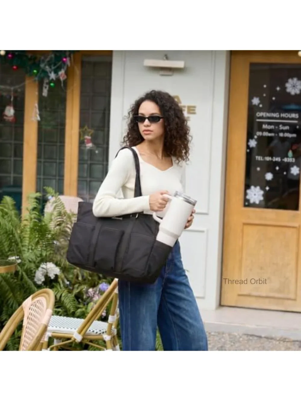 Large Laptop Tote Bag for Work Travel with Trolley Sleeve